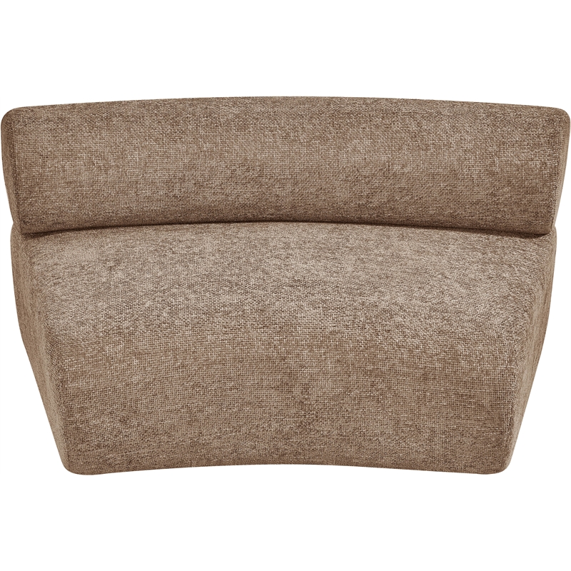 Meridian Furniture Bale Brown Chenille Fabric Upholstered Modular Armless Chair