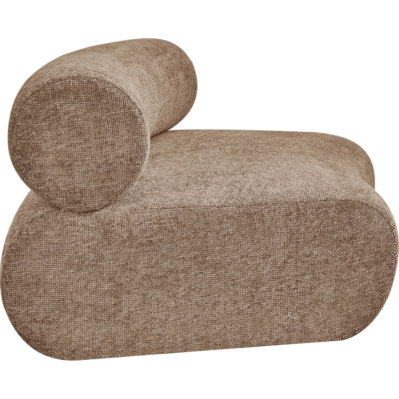 Meridian Furniture Bale Brown Chenille Fabric Upholstered Modular Armless Chair