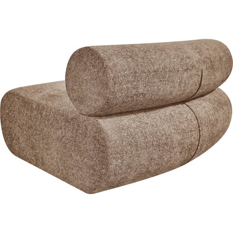 Meridian Furniture Bale Brown Chenille Fabric Upholstered Modular Armless Chair