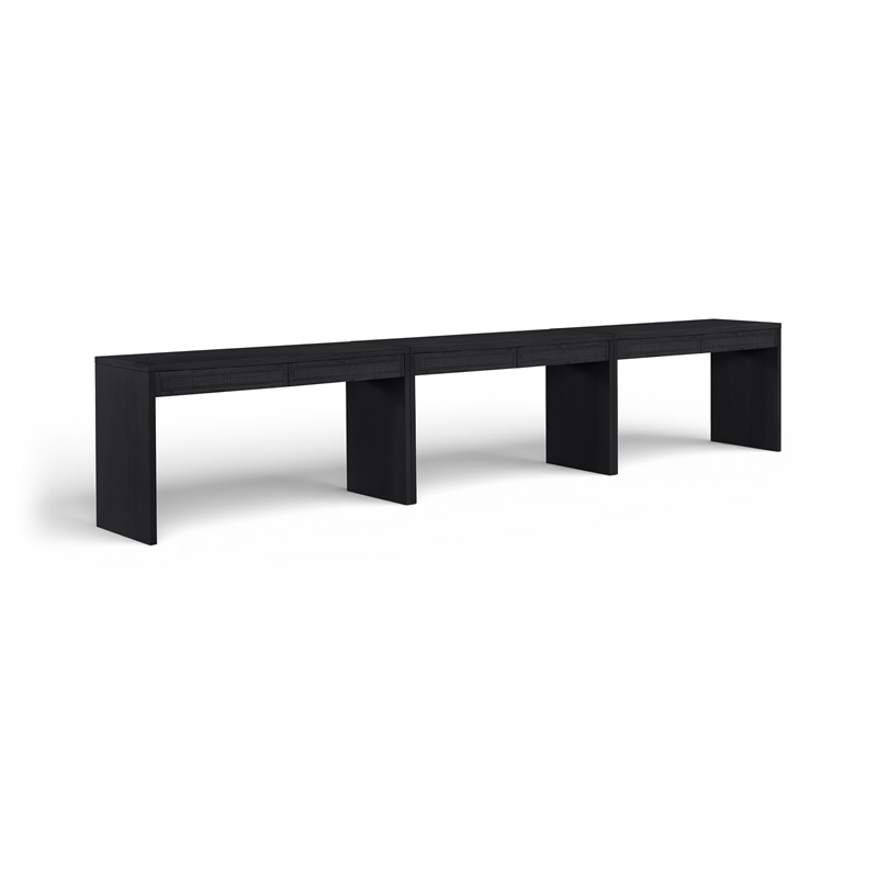 Meridian Furniture Avro Black Solid Wood And Oak Veneer 3pc. Console / Desk