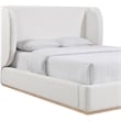 Meridian Furniture Aurin Cream Linen Textured Fabric Upholstered King Bed