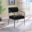 Meridian Furniture Bastille Black Chenille Fabric Dining Arm Chair (Set of 2)