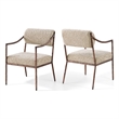 Meridian Furniture Bastille Beige Chenille Fabric Dining Arm Chair (Set of 2)