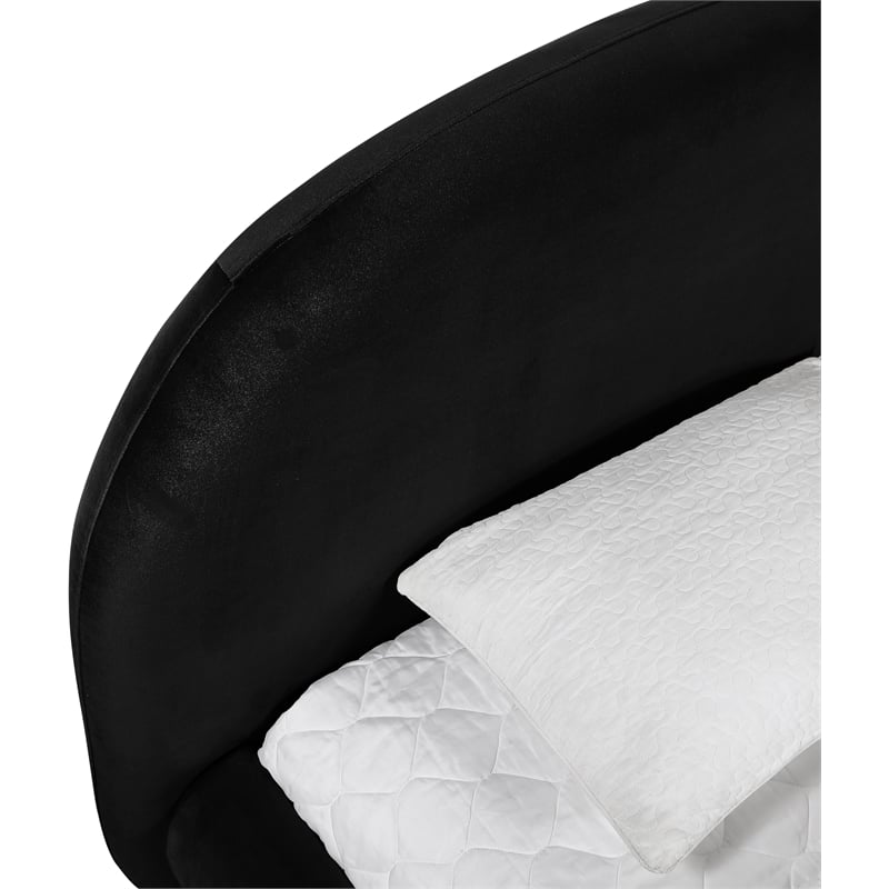 Meridian Furniture Celine Black Velvet Upholstered Twin Bed