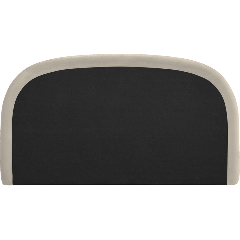Meridian Furniture Celine Cream Velvet Upholstered Queen Bed