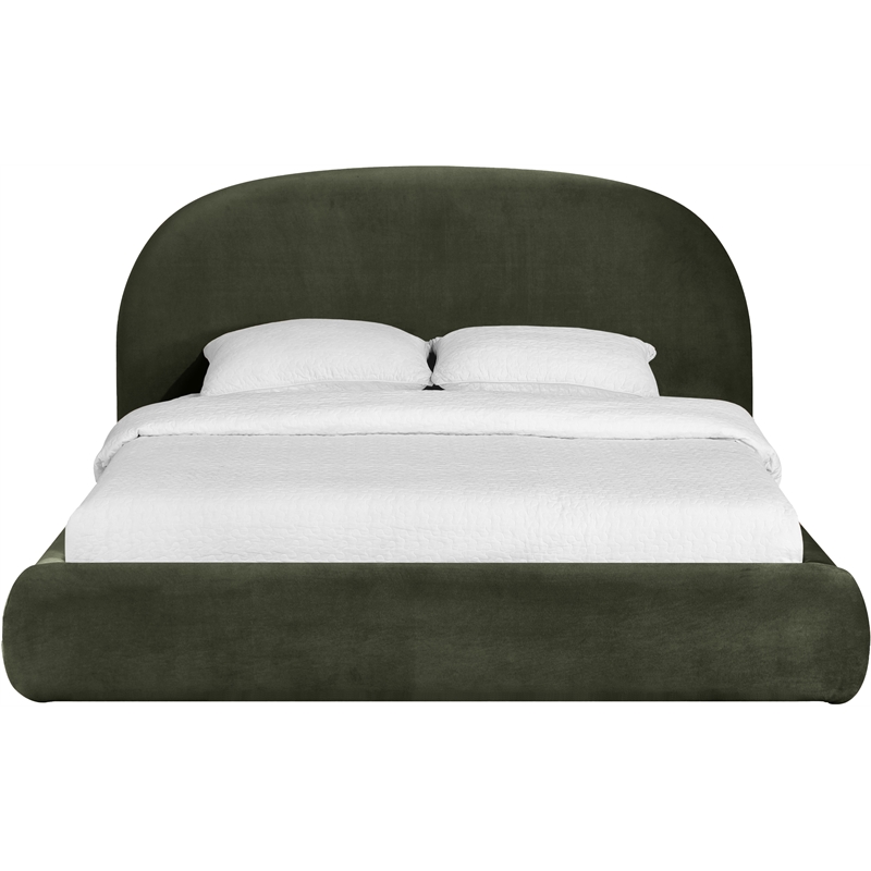 Meridian Furniture Celine Green Velvet Upholstered Full Bed
