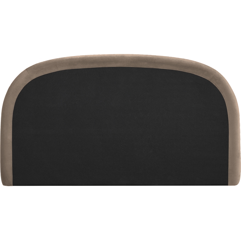 Meridian Furniture Celine Taupe Velvet Upholstered Queen Bed