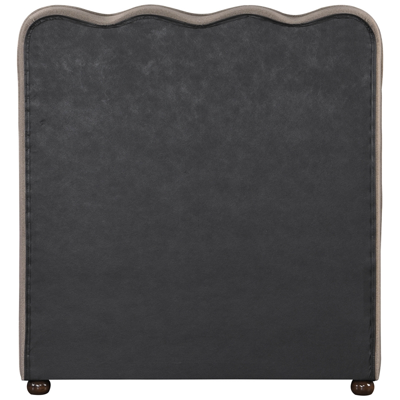 Meridian Furniture Gatsby Taupe Mohair Velvet Upholstered Twin Trundle Bed