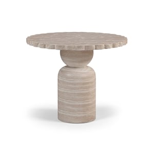 Meridian Furniture Petalia 36&quot Travertine Concrete Indoor / Outdoor Dining Table