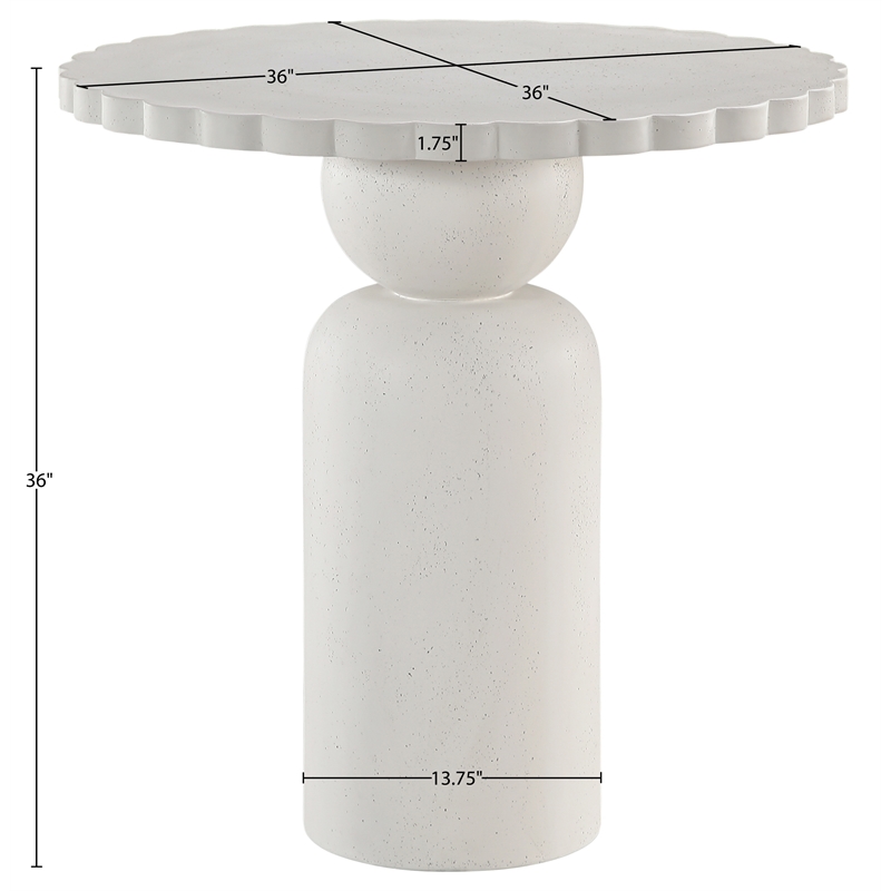 Meridian Furniture Petalia Cream Concrete Indoor / Outdoor Counter Table