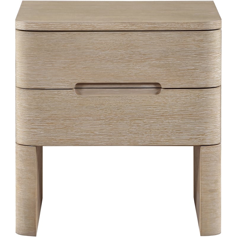 Meridian Furniture Caswell Natural Oak Veneer And Solid Wood Nightstand
