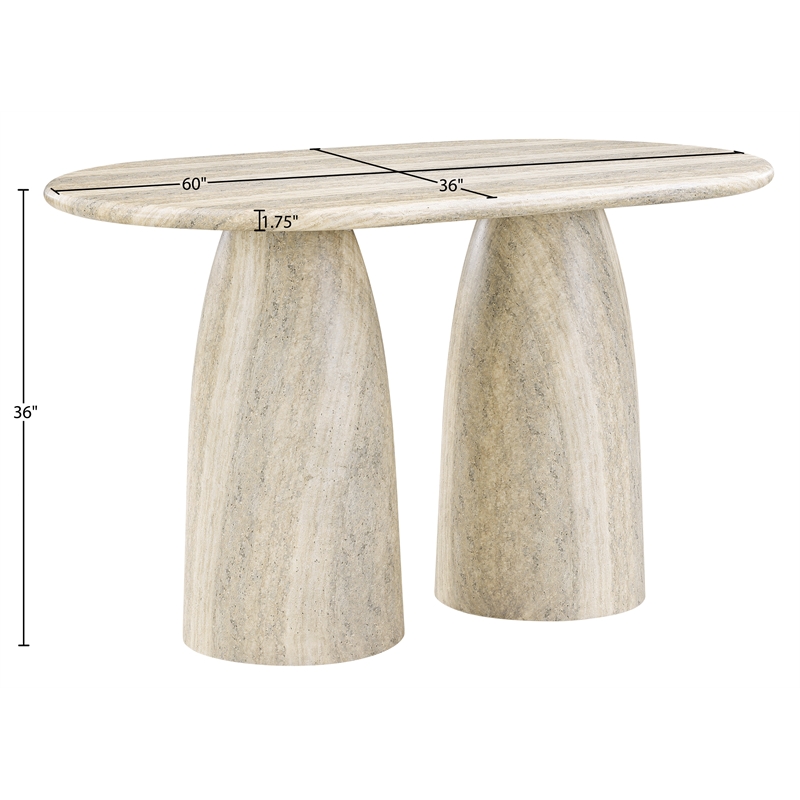 Meridian Furniture Cosenza Travertine Concrete Indoor/Outdoor Counter High Table