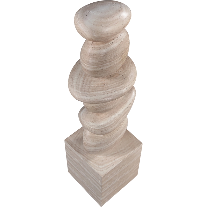 Meridian Furniture Torix Travertine Concrete Sculpture