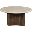 Meridian Furniture Pietra Brown Travertine And Mango Wood Coffee Table