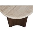 Meridian Furniture Pietra Brown Travertine And Mango Wood End Table