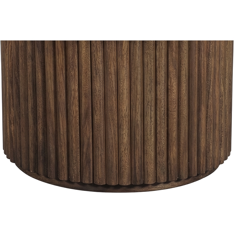 Meridian Furniture Elvira Beige / Brown Marble And Mango Wood Coffee Table