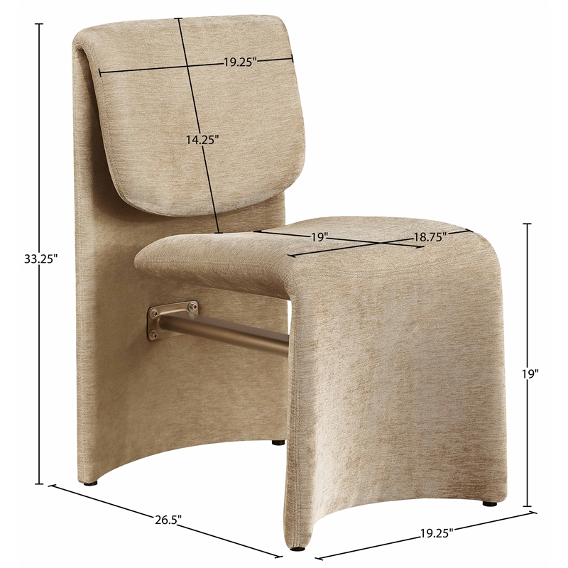 Meridian Furniture Slique Beige Performance Fabric Dining Chair (Set of 2)