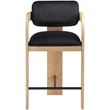 Meridian Furniture Cedra Black Velvet Performance Fabric Counter Stool