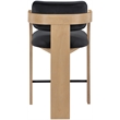Meridian Furniture Cedra Black Velvet Performance Fabric Counter Stool
