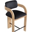Meridian Furniture Cedra Black Velvet Performance Fabric Counter Stool