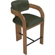 Meridian Furniture Cedra Green Velvet Performance Fabric Counter Stool