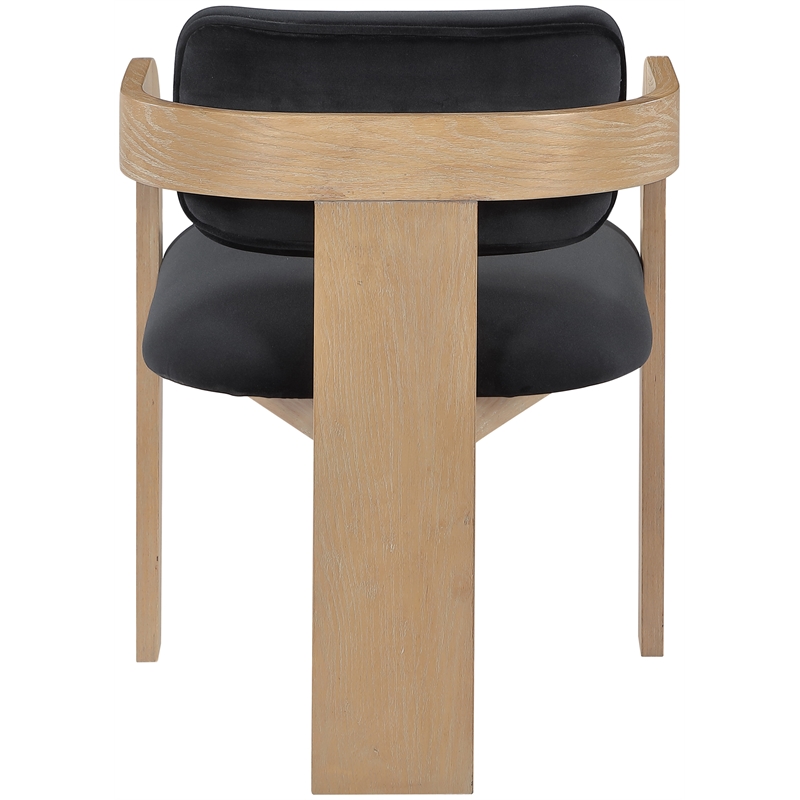 Meridian Furniture Cedra Black Velvet Performance Fabric Dining Chair (Set of 2)