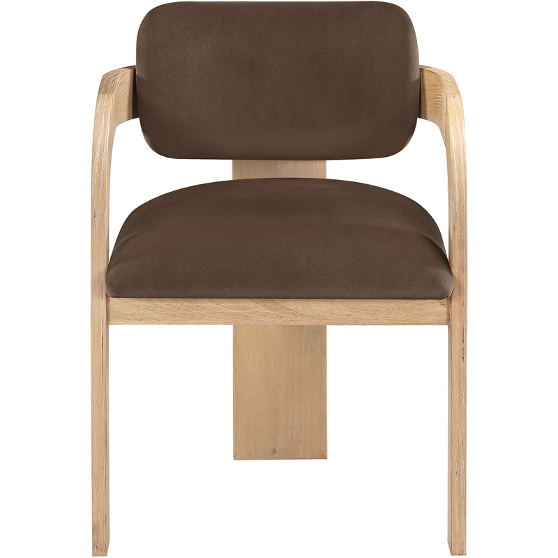 Meridian Furniture Cedra Brown Velvet Performance Fabric Dining Chair (Set of 2)