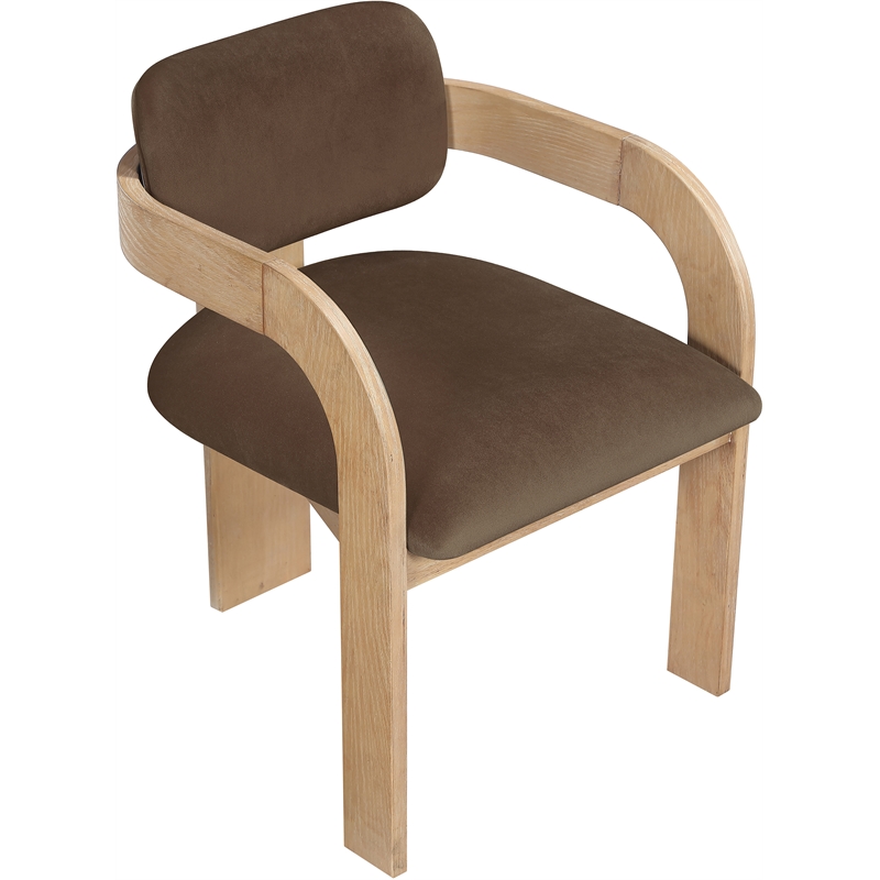Meridian Furniture Cedra Brown Velvet Performance Fabric Dining Chair (Set of 2)