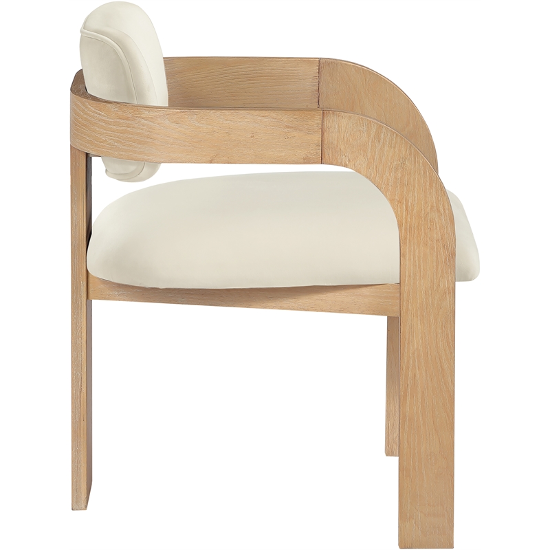 Meridian Furniture Cedra Cream Velvet Performance Fabric Dining Chair (Set of 2)