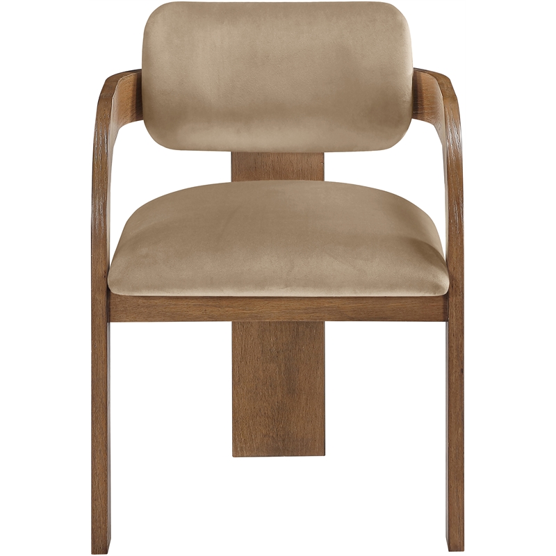 Meridian Furniture Cedra Beige Velvet Performance Fabric Dining Chair (Set of 2)