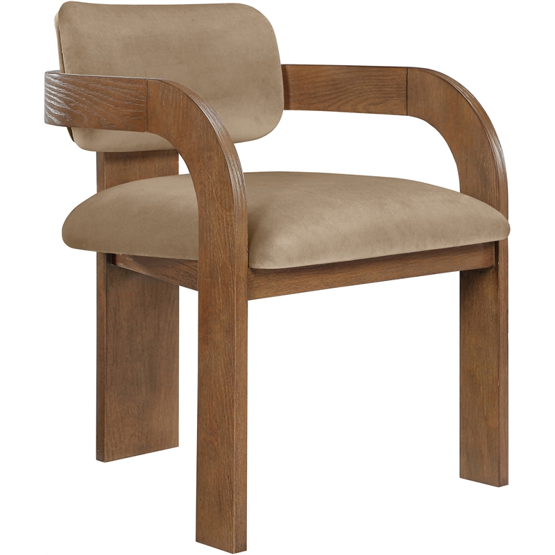 Meridian Furniture Cedra Beige Velvet Performance Fabric Dining Chair (Set of 2)