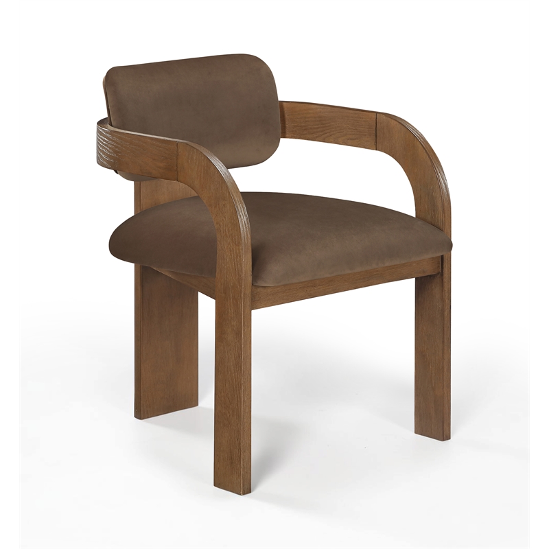 Meridian Furniture Cedra Brown Velvet Performance Fabric Dining Chair (Set of 2)