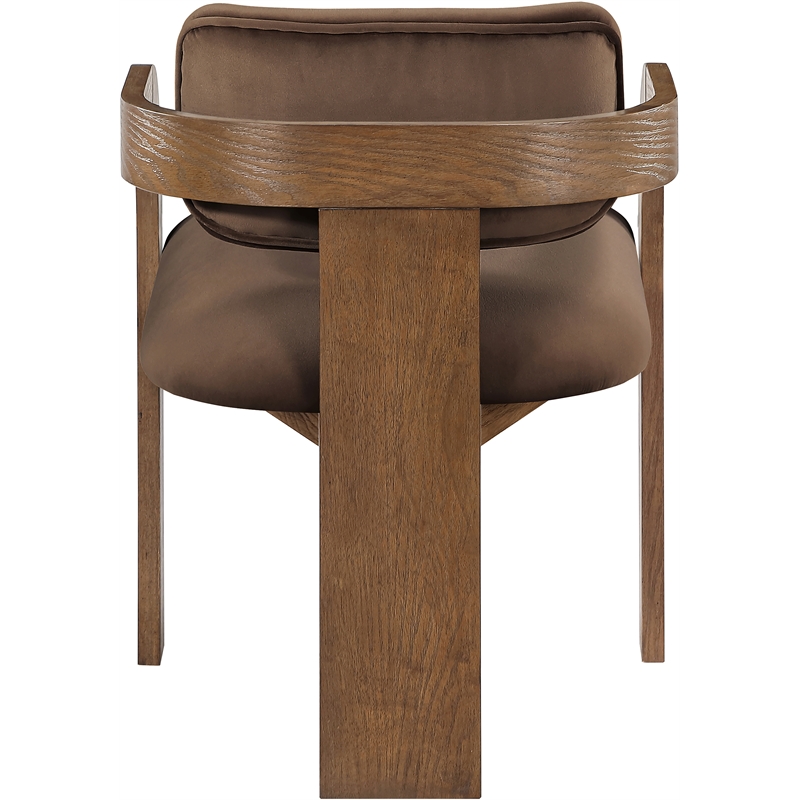 Meridian Furniture Cedra Brown Velvet Performance Fabric Dining Chair (Set of 2)