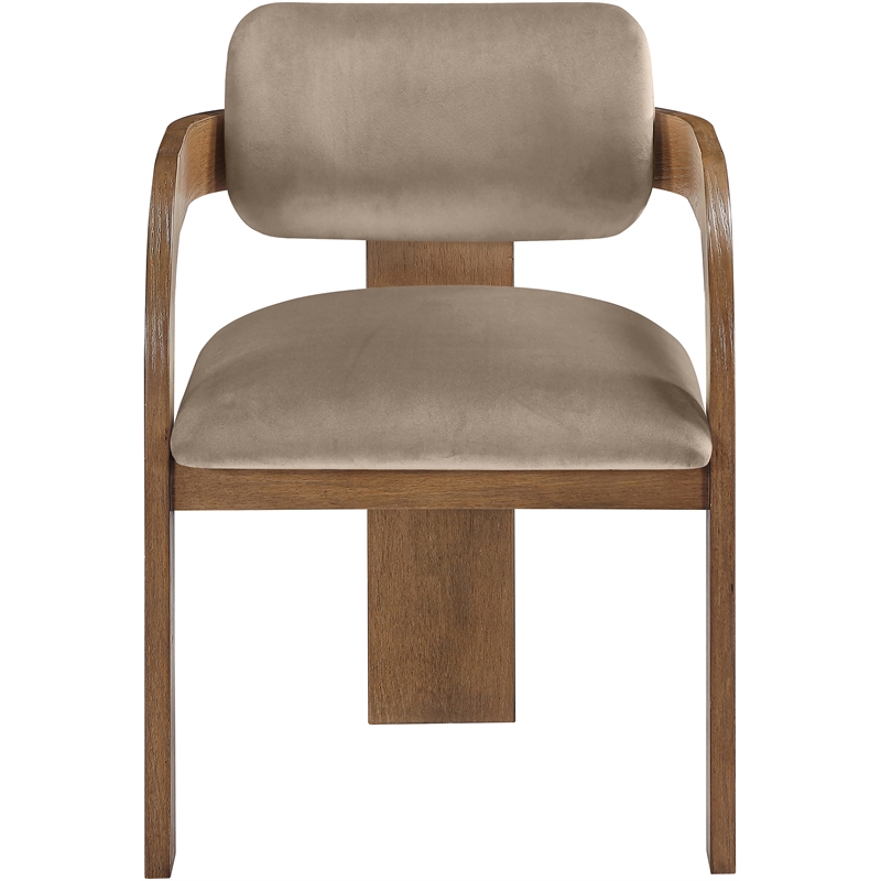 Meridian Furniture Cedra Taupe Velvet Performance Fabric Dining Chair (Set of 2)