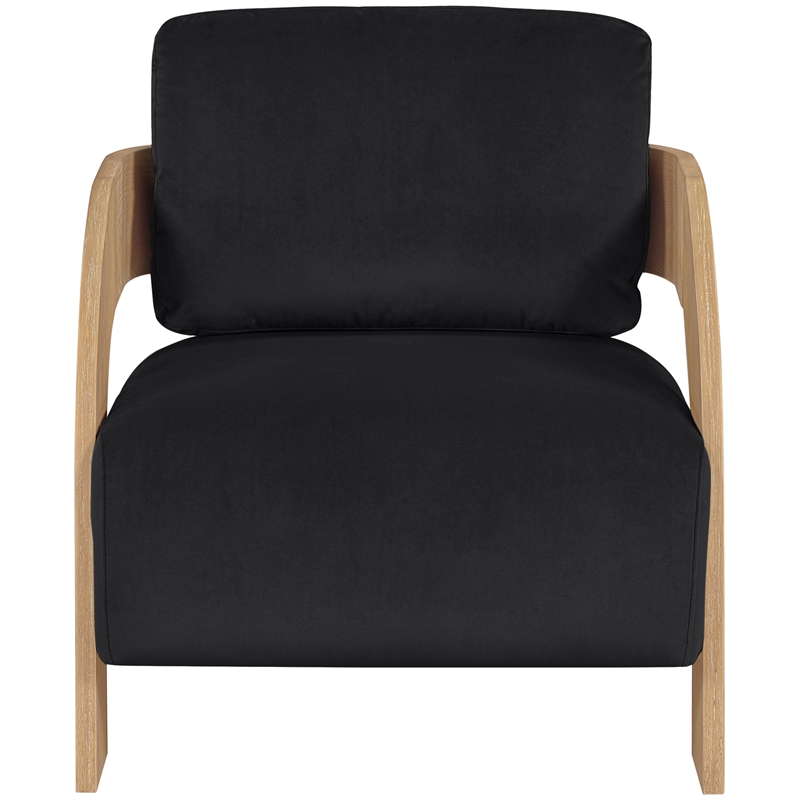 Meridian Furniture Cedra Black Velvet Performance Fabric Accent Chair