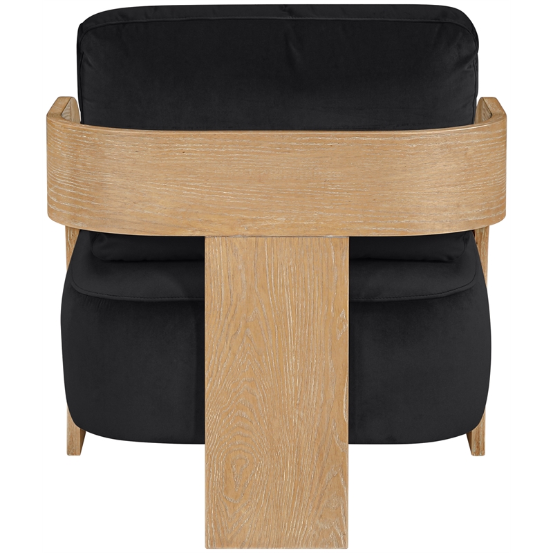 Meridian Furniture Cedra Black Velvet Performance Fabric Accent Chair