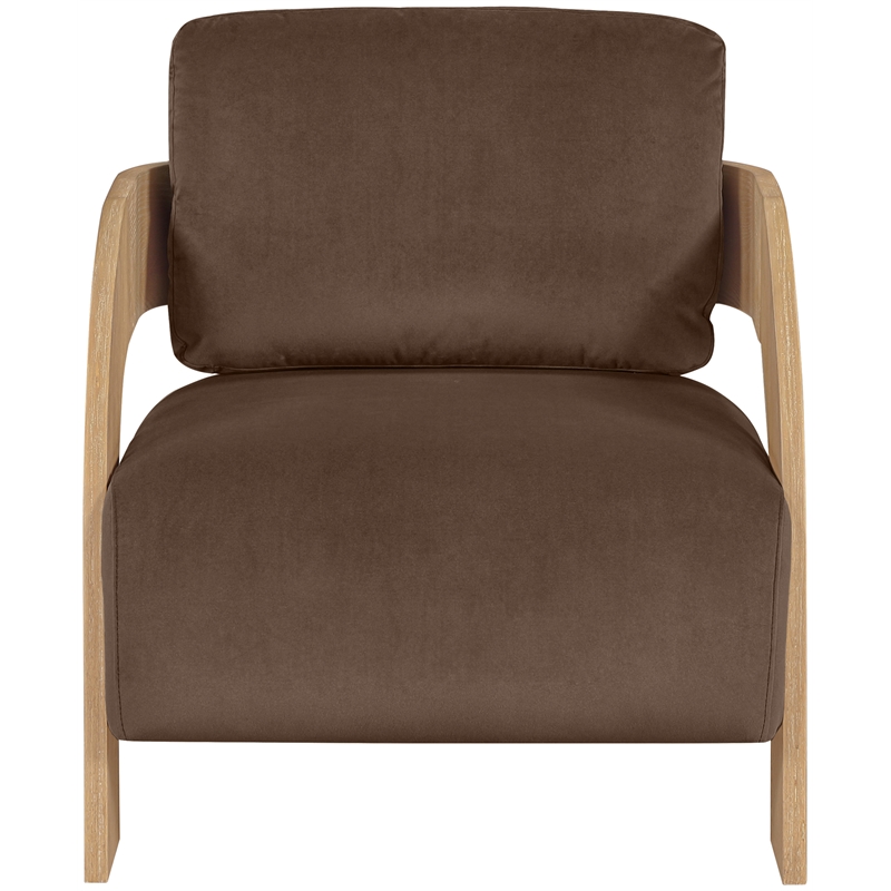 Meridian Furniture Cedra Brown Velvet Performance Fabric Accent Chair