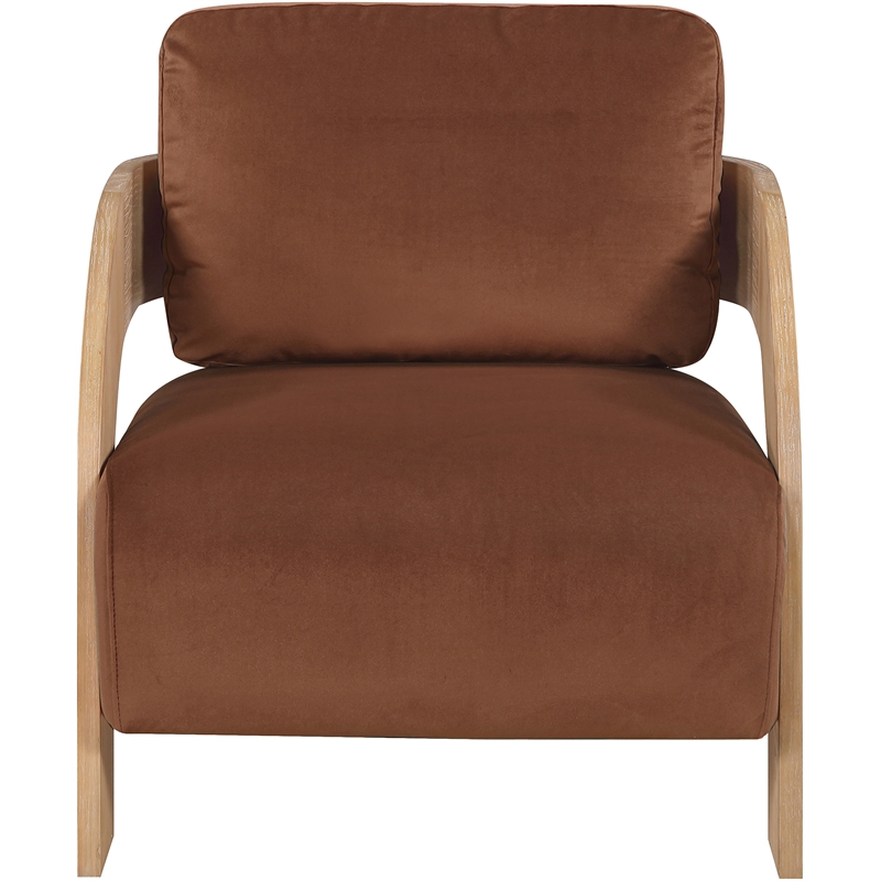Meridian Furniture Cedra Cognac Velvet Performance Fabric Accent Chair