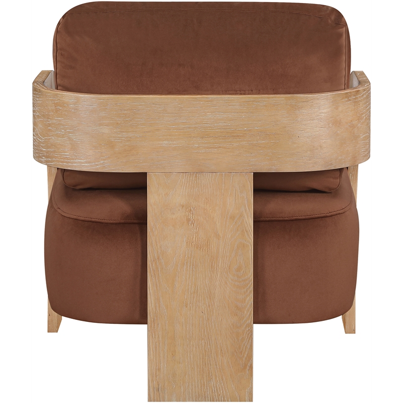 Meridian Furniture Cedra Cognac Velvet Performance Fabric Accent Chair