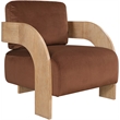 Meridian Furniture Cedra Cognac Velvet Performance Fabric Accent Chair