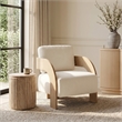 Meridian Furniture Cedra Cream Velvet Performance Fabric Accent Chair