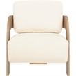 Meridian Furniture Cedra Cream Velvet Performance Fabric Accent Chair