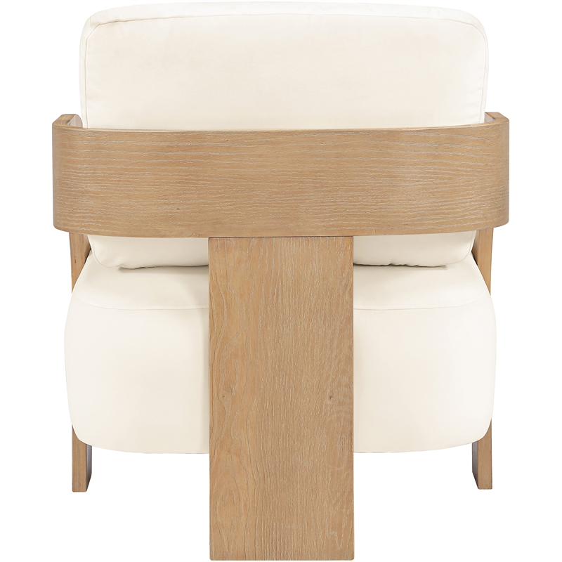 Meridian Furniture Cedra Cream Velvet Performance Fabric Accent Chair