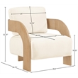 Meridian Furniture Cedra Cream Velvet Performance Fabric Accent Chair