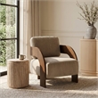 Meridian Furniture Cedra Beige Velvet Performance Fabric Accent Chair