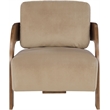 Meridian Furniture Cedra Beige Velvet Performance Fabric Accent Chair
