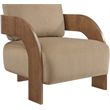 Meridian Furniture Cedra Beige Velvet Performance Fabric Accent Chair