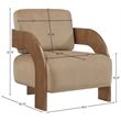 Meridian Furniture Cedra Beige Velvet Performance Fabric Accent Chair