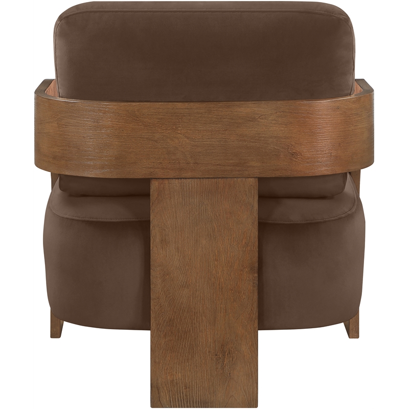 Meridian Furniture Cedra Brown Velvet Performance Fabric Accent Chair
