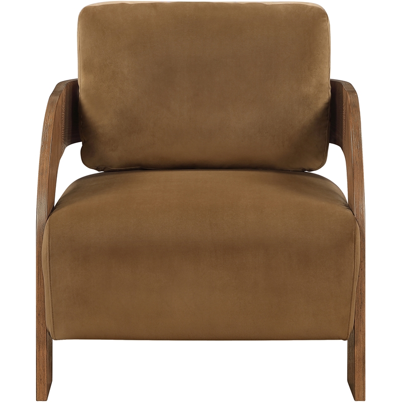 Meridian Furniture Cedra Saddle Velvet Performance Fabric Accent Chair